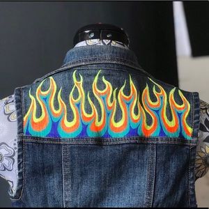 Flames Vest Hand Painted